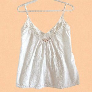 Papinelle white cotton camisole with lace detail